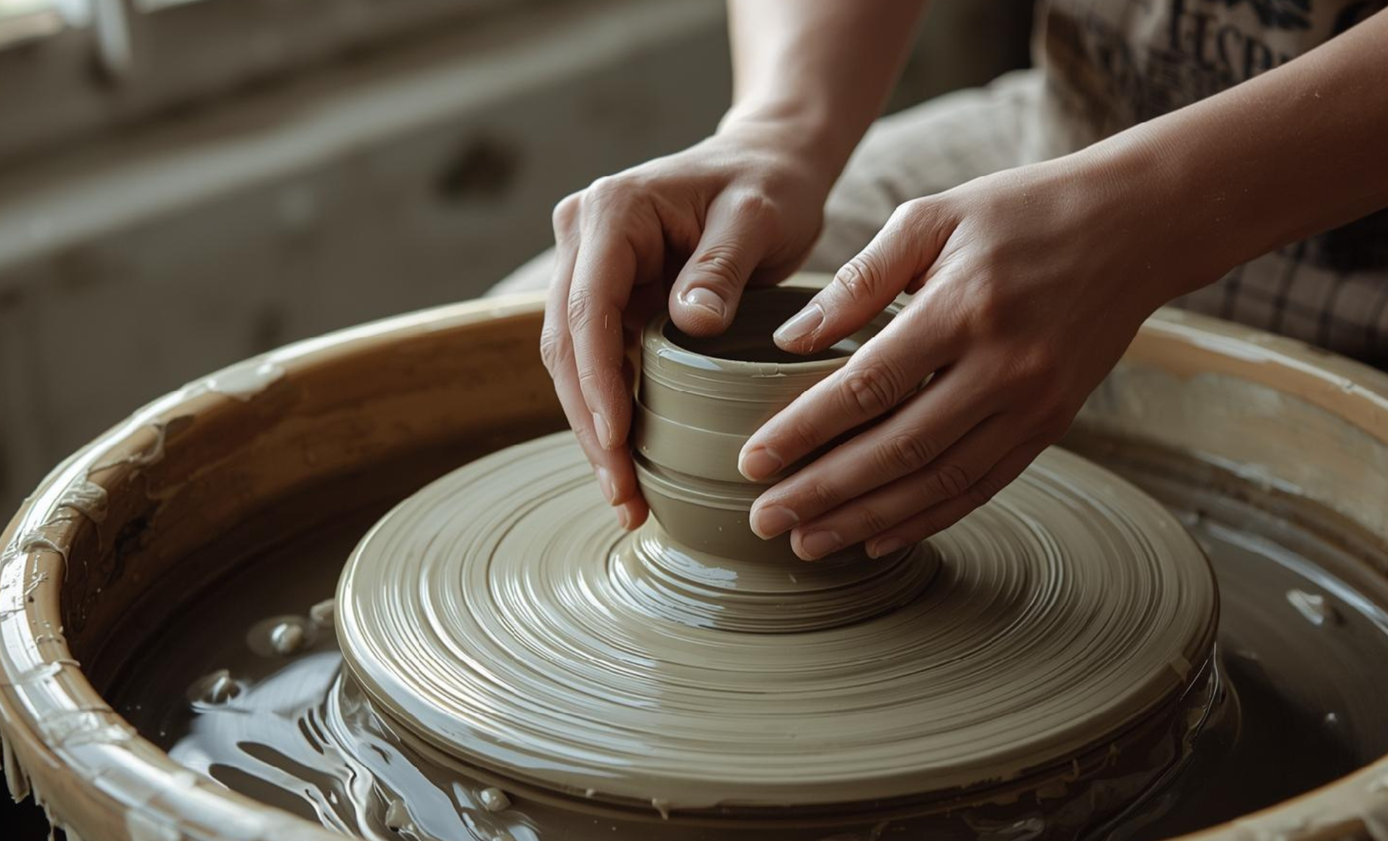 Abstract flowing lines in sage green and gold - representing the iterative dialogue of co-creation